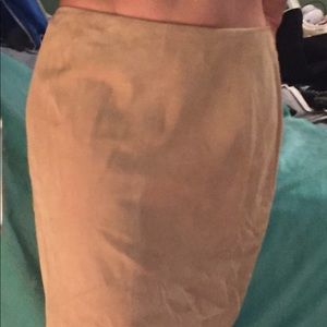 Beige Genuine suede  skirt